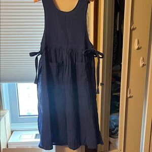 Japanese vintage style full apron with pockets & side ties